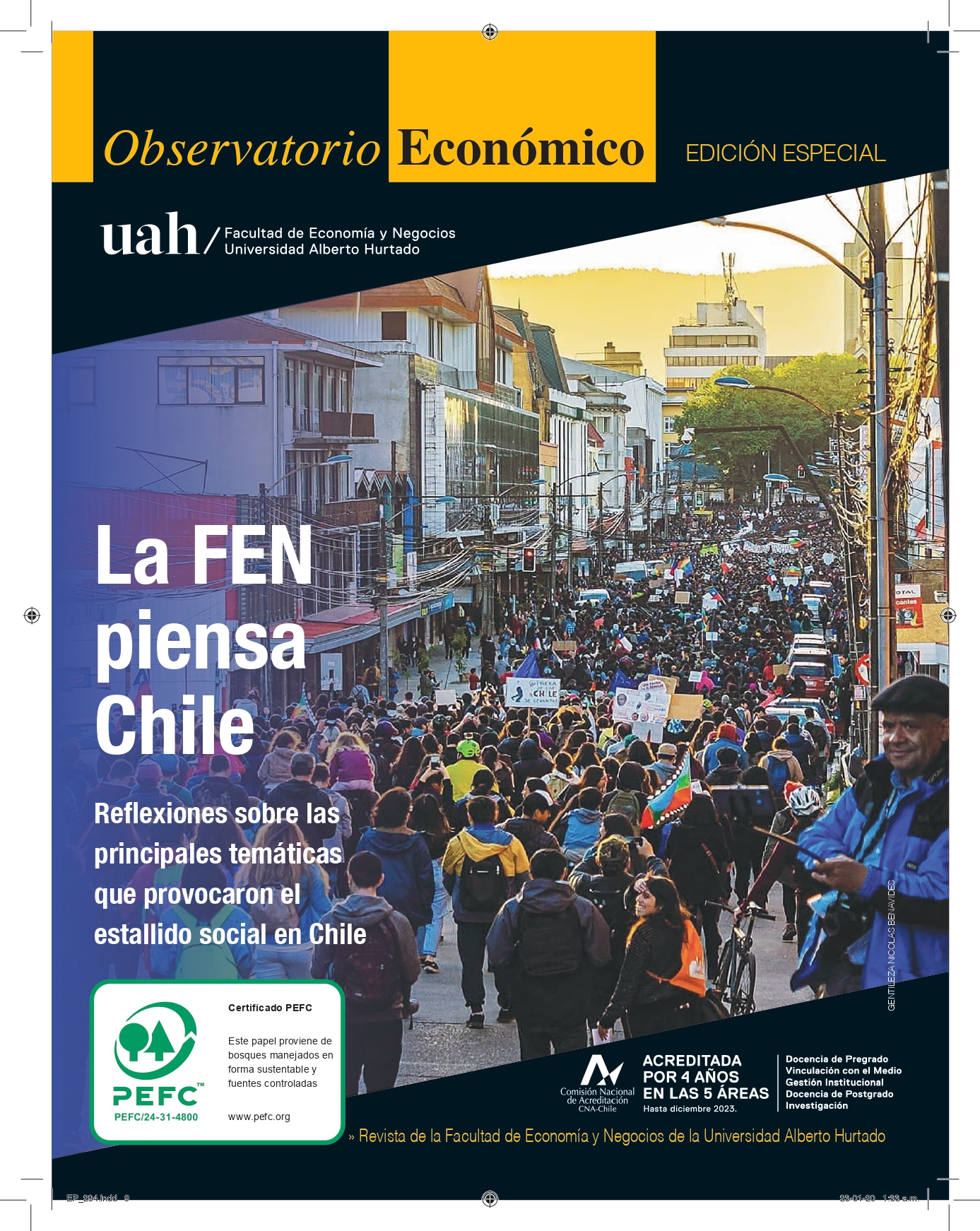 Título del número de la revista : "La FEN piensa Chile : Reflexiones sobre las principales temáticas que provocaron el estallido social en Chile"