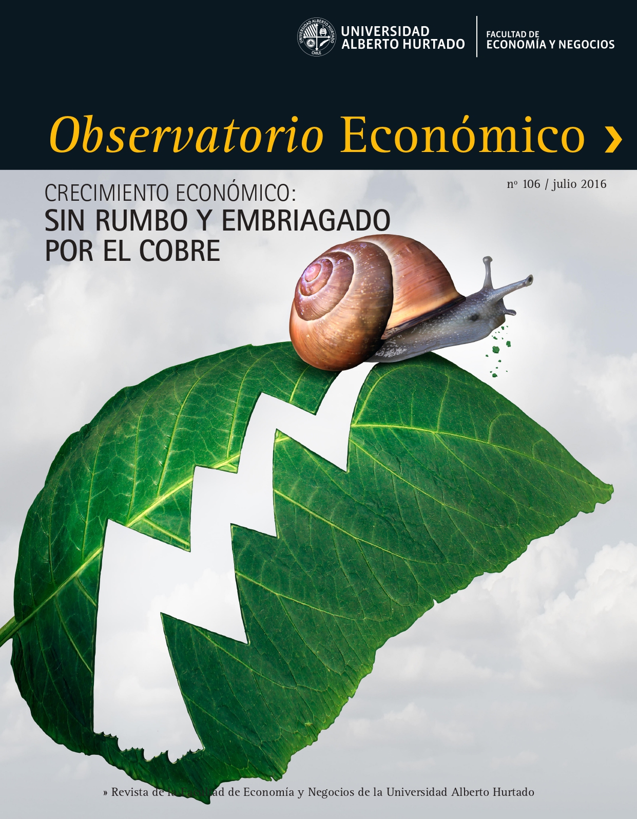 Título del número de la revista : "Crecimiento económico : Sin rumbo y embriagado por el cobre"