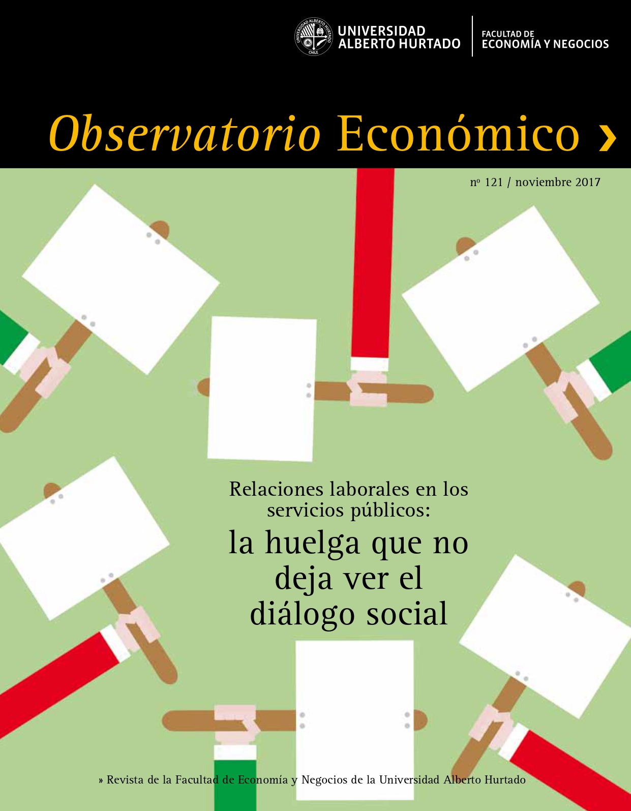 Título del número de la revista : "Relaciones laborales en los servicios públicos : la huelga que no deja ver el diálogo social"